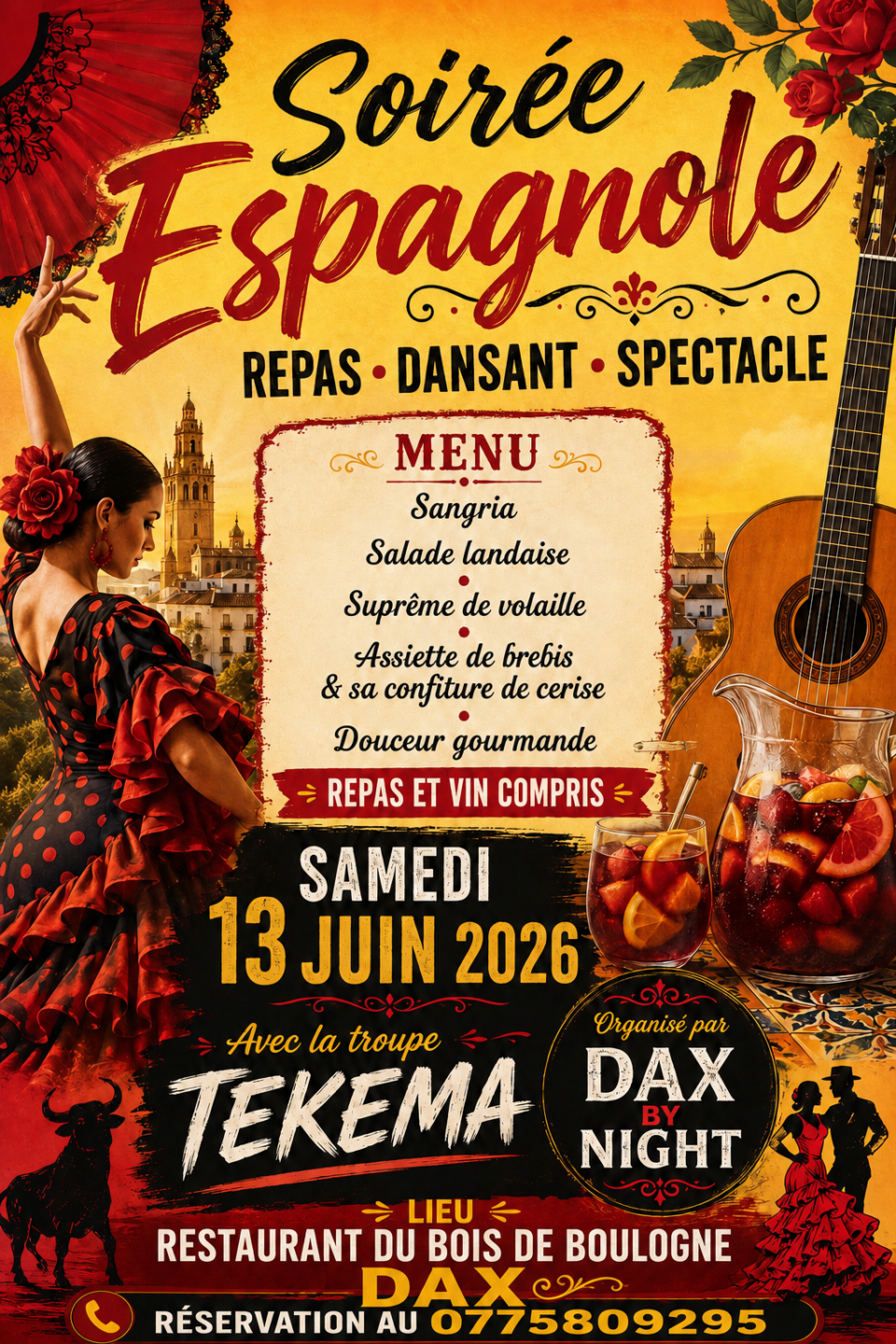 Soirée Espagnole Allée du Bois de Boulogne Dax 2026-06-13