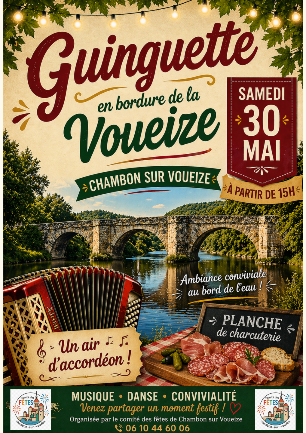 Soirée Guinguette en bordure de la Voueize Chambon-sur-Voueize