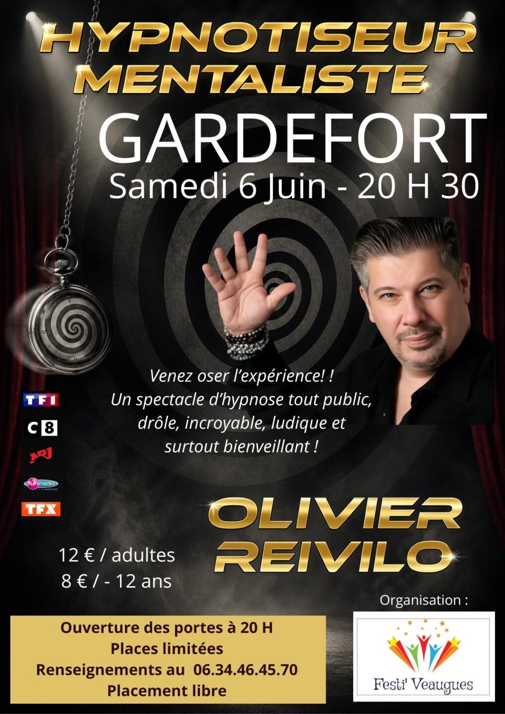 Soirée hypnotiseur, mentaliste  Gardefort