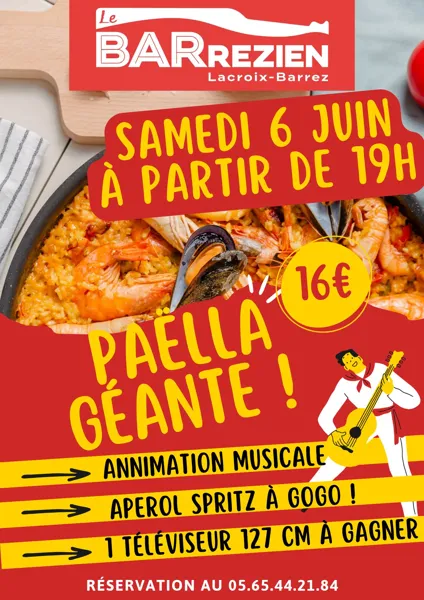 Soirée Paëlla géante  Lacroix-Barrez 2026-06-06