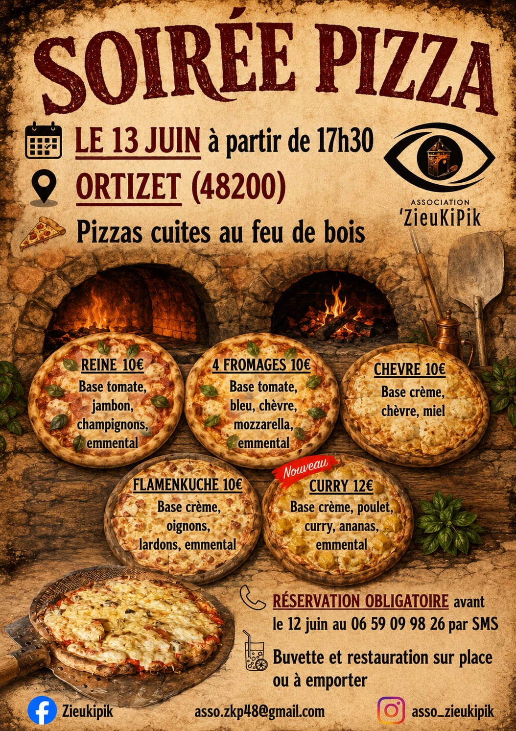 SOIRÉE PIZZA AU FEU DE BOIS Saint-Pierre-le-Vieux