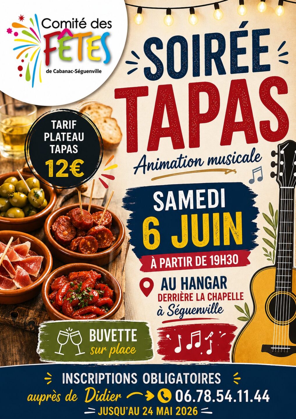 SOIRÉE TAPAS AU HANGAR Cabanac-Séguenville 2026-06-06