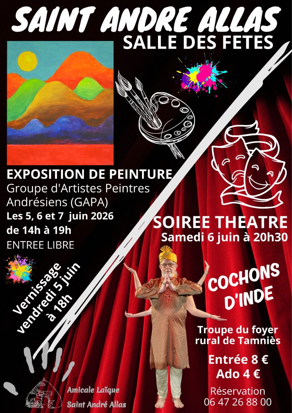 Soirée Théâtre Cochons d’Inde Saint-André-d’Allas
