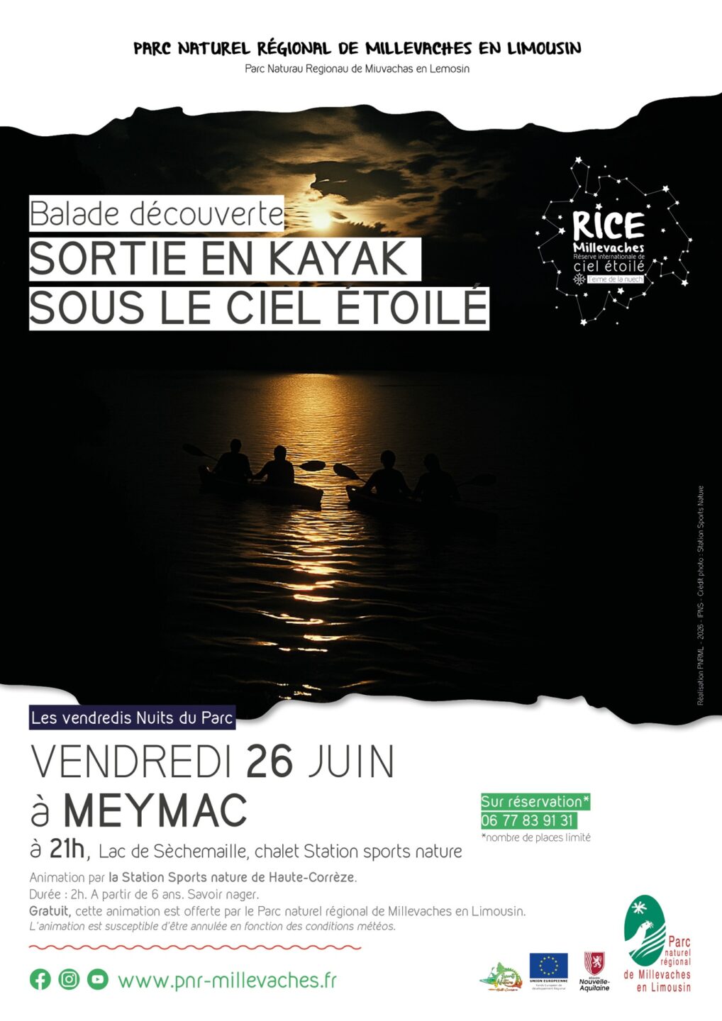 Sortie en kayak sous le ciel étoilé Derrière la Grange Ambrugeat 2026-06-26