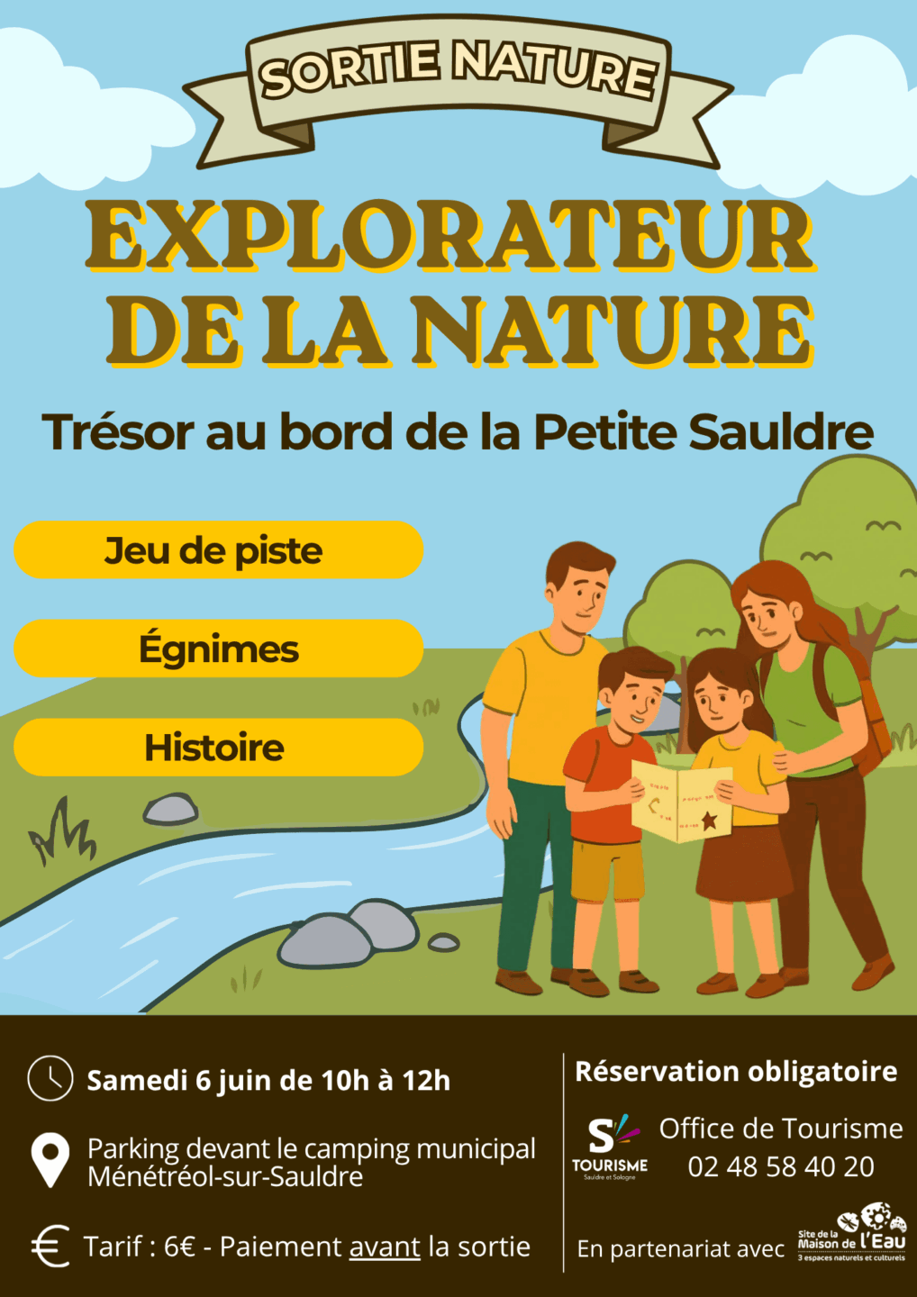 Sortie Nature Explorateur de la Nature trésor au bord de la Petite Sauldre Ménétréol-sur-Sauldre