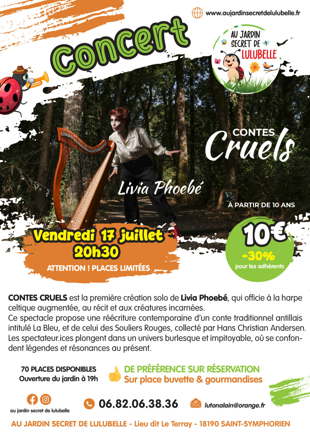 Spectacle Contes Cruels par Livia Phoebé Saint-Symphorien