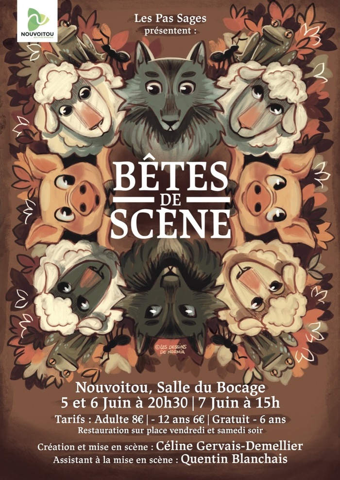 Spectacle de théâtre « Bêtes de Scène » (5-6-7 juin 2026) – Les Pas Sages Salle du Bocage Nouvoitou