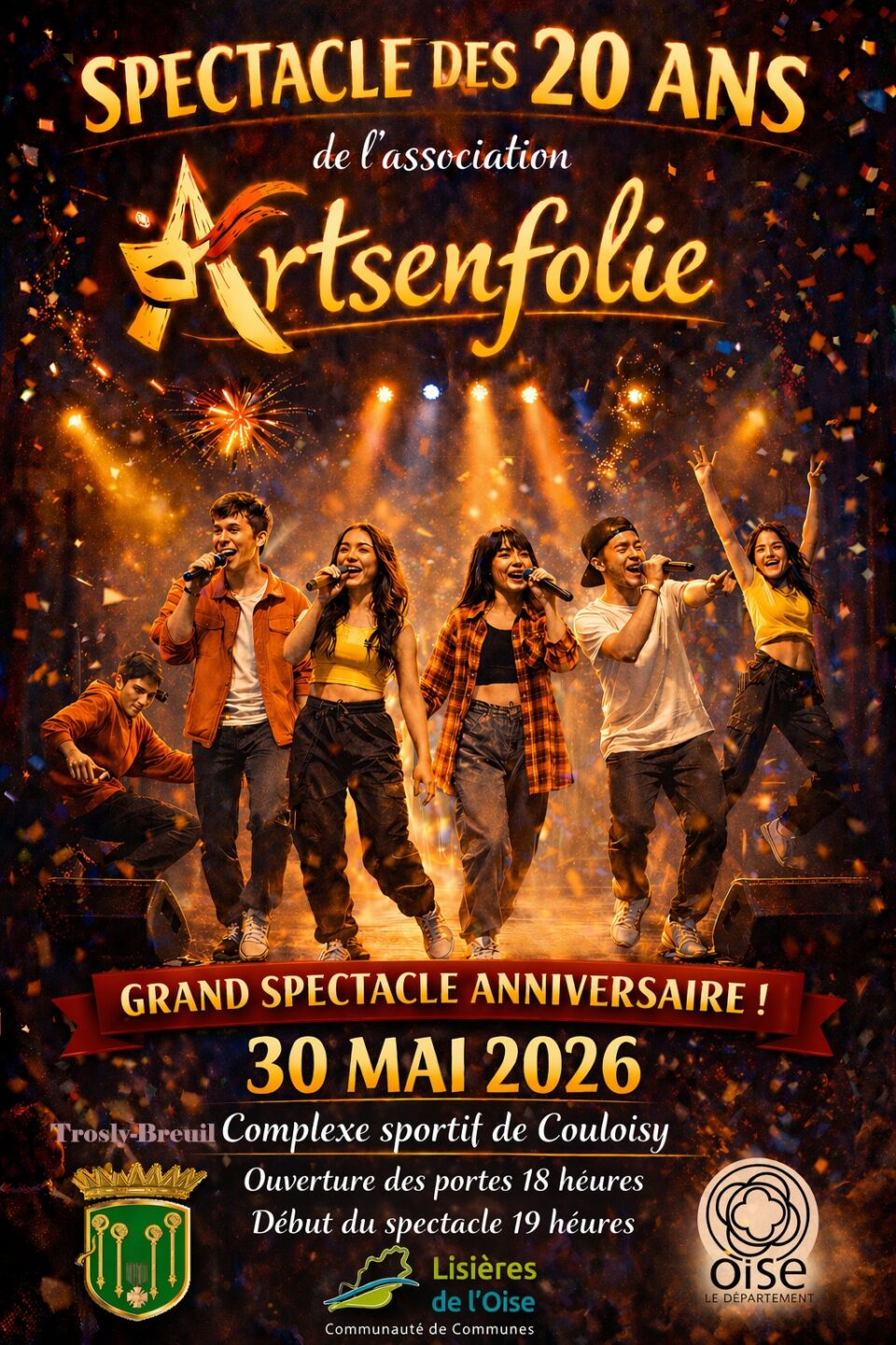 Spectacle des 20 ans de l'Association Artsenfolie Rue du Chemin Vert Couloisy 2026-05-30