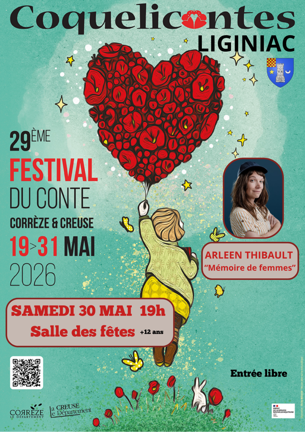 Spectacle Mémoire de femmes Festival Coquelicontes  Liginiac