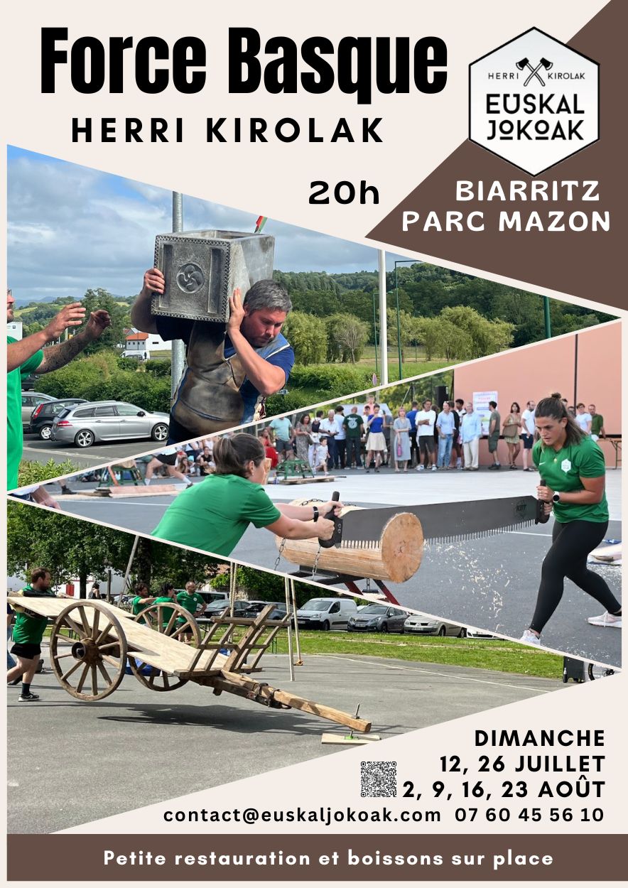 Spectacle participatif de Force basque Herri Kirolak Parc Mazon Biarritz