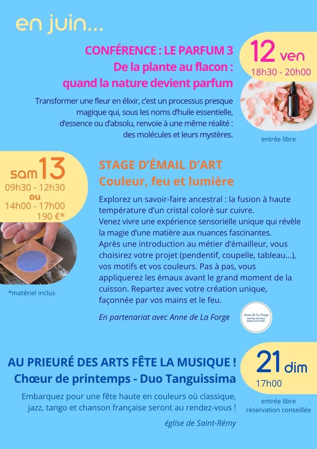 Stage au Prieuré des Arts au mois de Juin à Saint-Rémy  Saint-Rémy