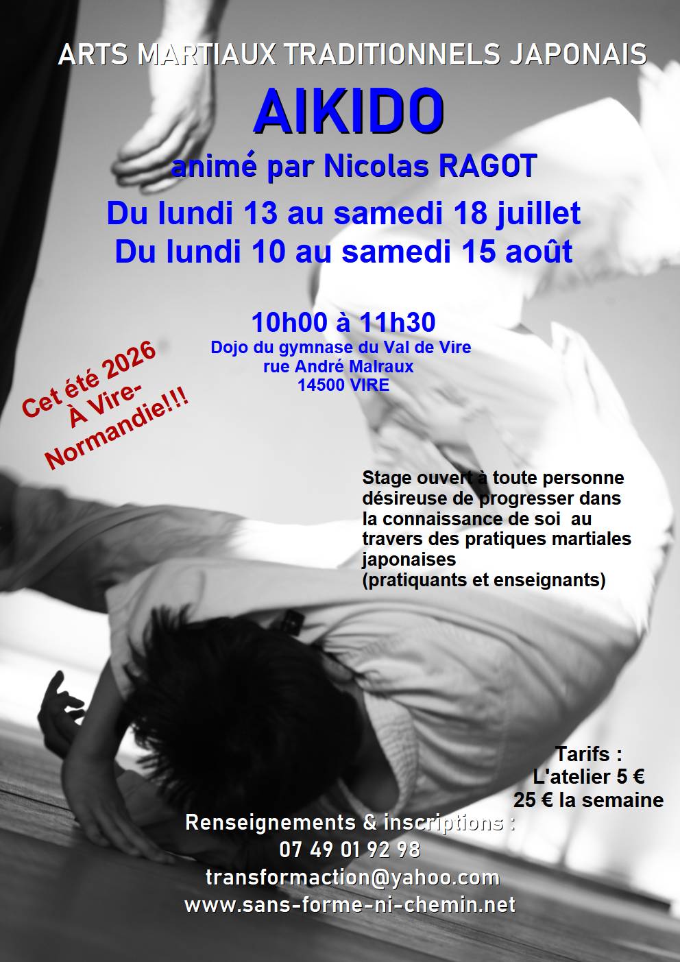 Stage d'arts martiaux traditionnels Japonais Aikido à Vire Normandie 40 Rue André Malraux Vire Normandie 2026-07-13