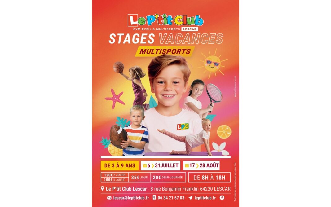 Stages multisports enfants Le P’tit Club Studio One Fitness Lescar