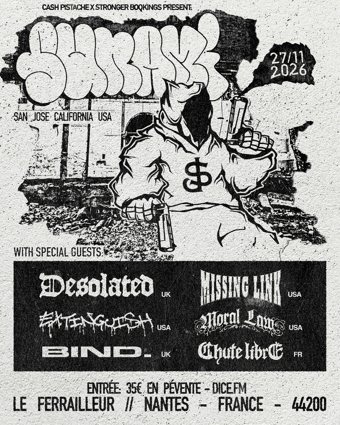 Sunami + Desolated + Missing Link + Extinguish + Moral + Bind. + Chute libre Le Ferrailleur Nantes