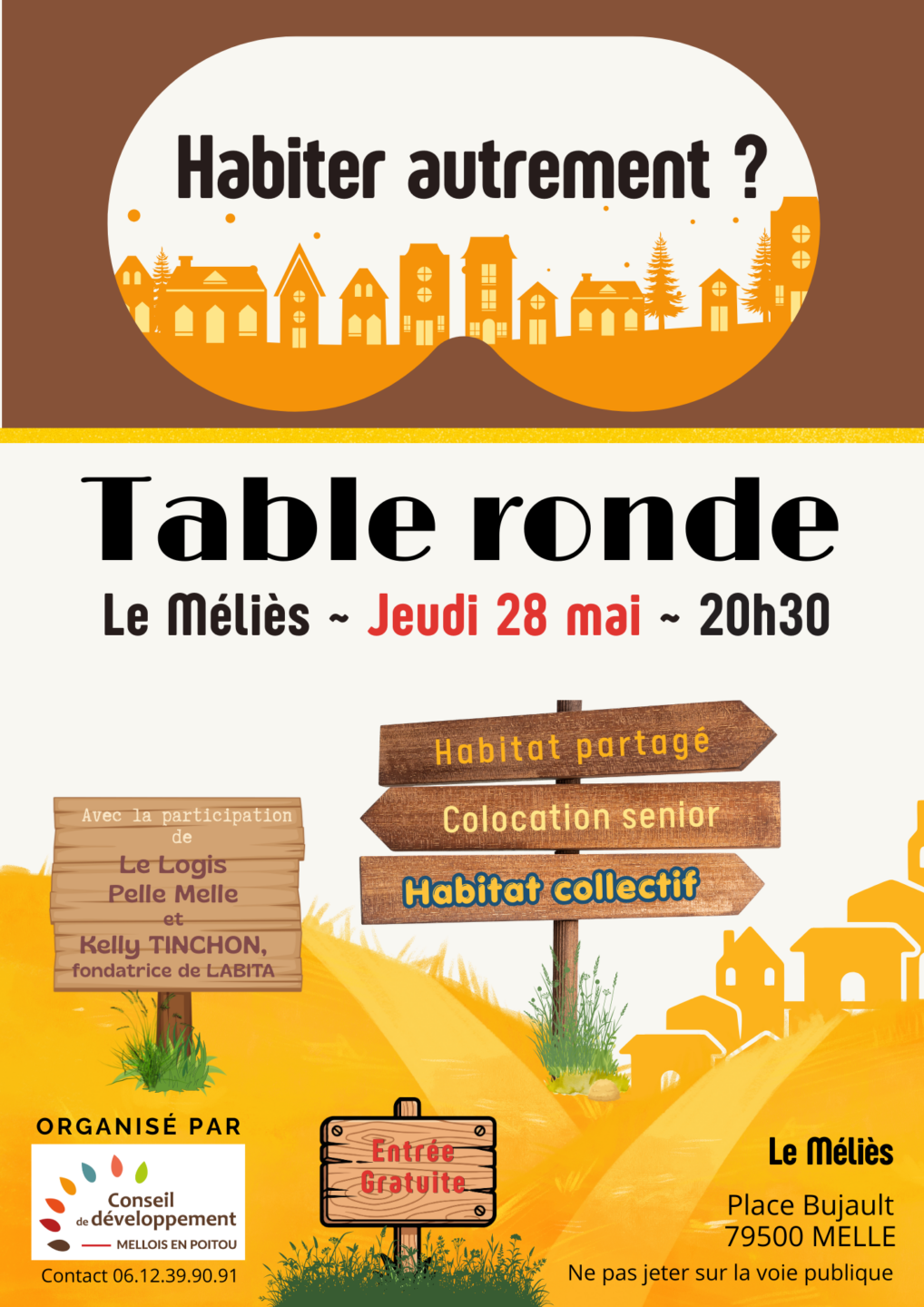 Table ronde habiter autrement Place Bujault Melle
