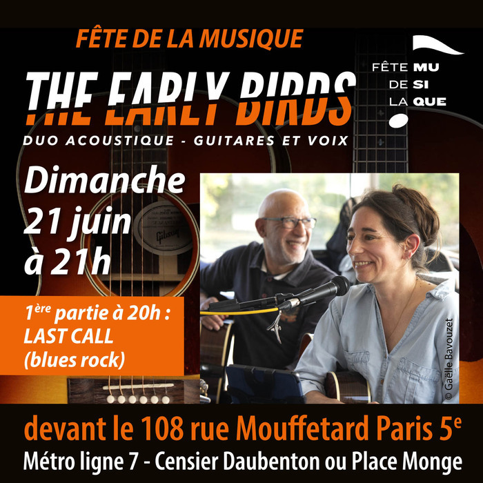 The Early Birds – Rock blues folk acoustique, En extérieur, 108 rue mouffetard 75005 paris, Paris