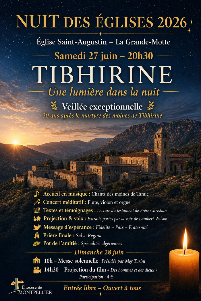 Tibhirine, une lumière dans la nuit, La Grande Motte, église, La Grande-Motte