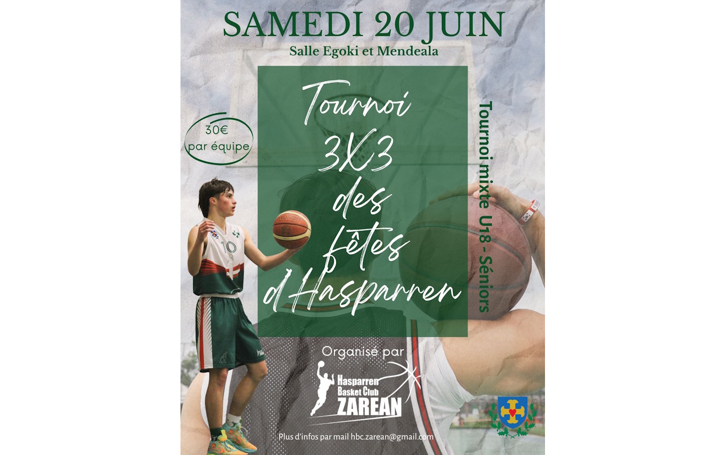 Tournoi 3×3 de basket des fêtes Salle Egoki et Mendeala Hasparren 2026-06-20