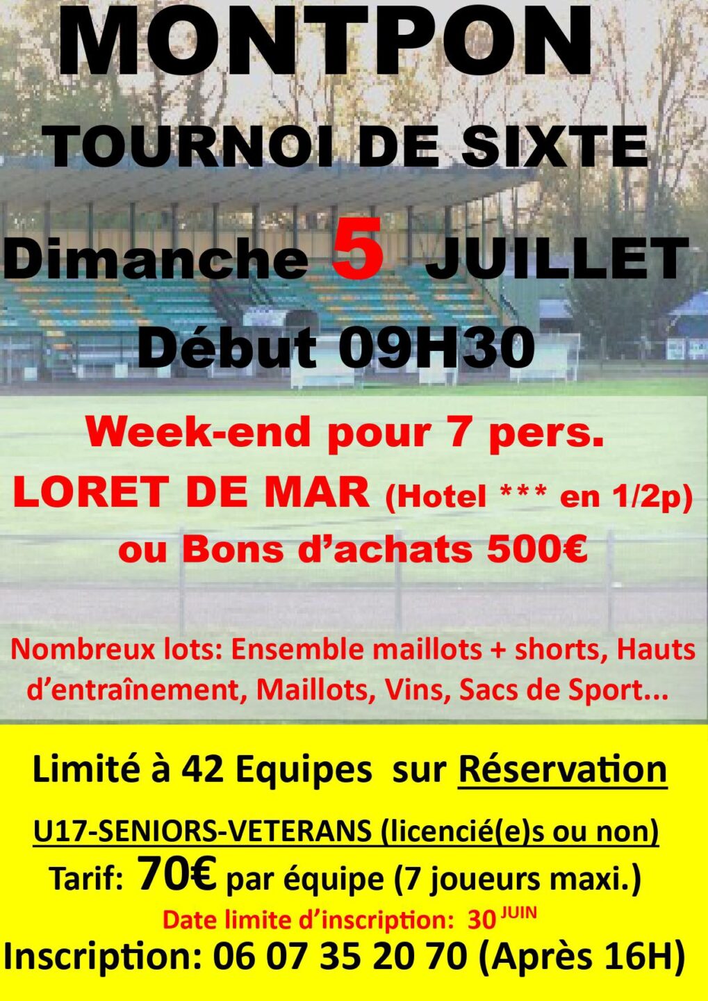 Tournoi de sixte rue Pasteur Montpon-Ménestérol