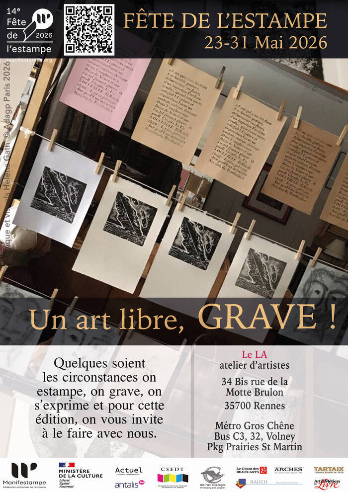 Un art libre, grave ! 14è Fête de l’estampe Le LA atelier d’artistes Rennes