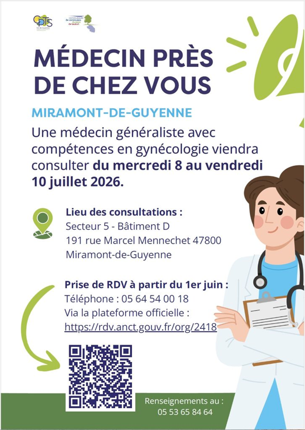 Un médecin près de chez vous Secteur 5 bâtiment D Miramont-de-Guyenne