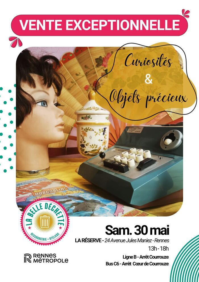 Vente exceptionnelle “Curiosités & Objets Précieux”, samedi 30 mai à La Réserve Boutique La Réserve – La Belle Déchette Rennes