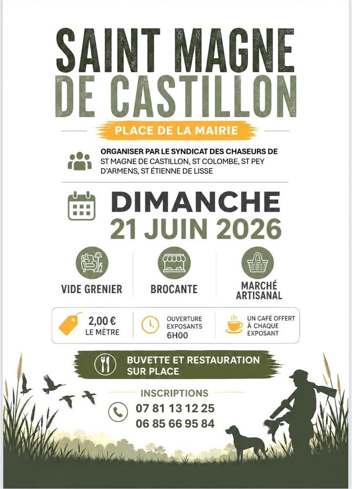 Vide-grenier à Saint-Magne-de-Castillon  Saint-Magne-de-Castillon 2026-06-21
