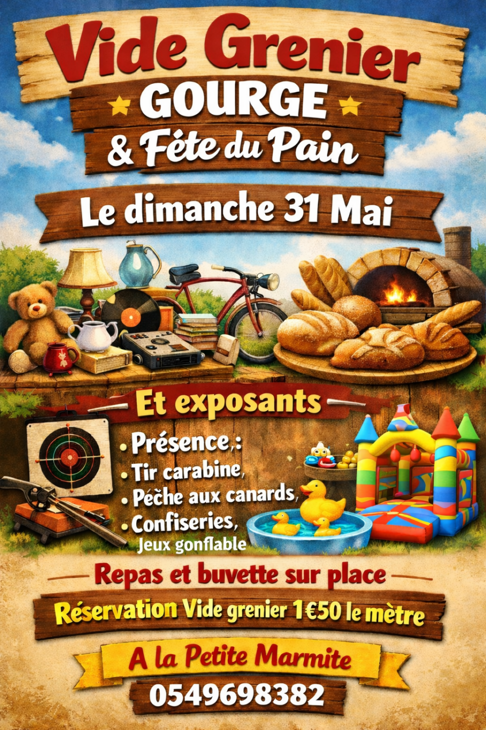 Vide grenier et fête du pain à Gourgé Mairie Gourgé