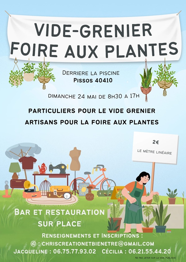 Vide-Grenier et Foire aux Plantes Derrière la Piscine Pissos