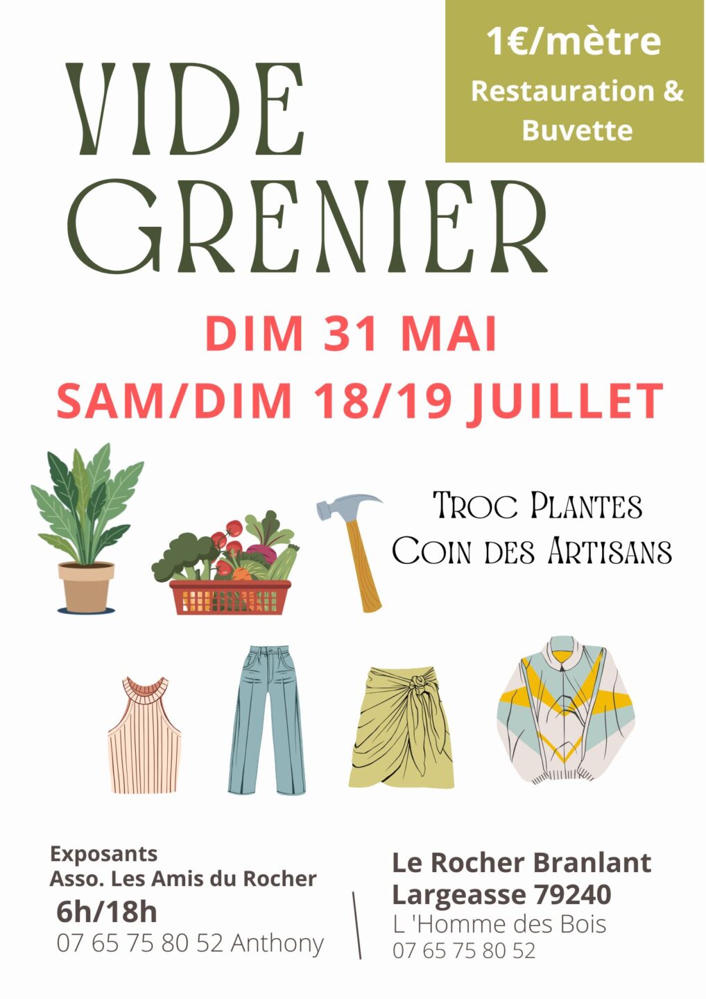 Vide grenier Le rocher branlant Largeasse