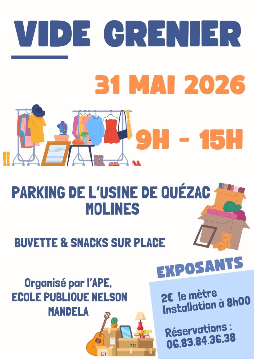 VIDE GRENIER QUEZAC Chemin des Cayres Ispagnac 2026-05-31