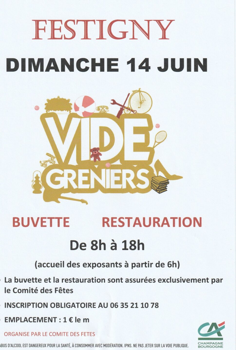 Vide greniers à Festigny Le bourg Festigny