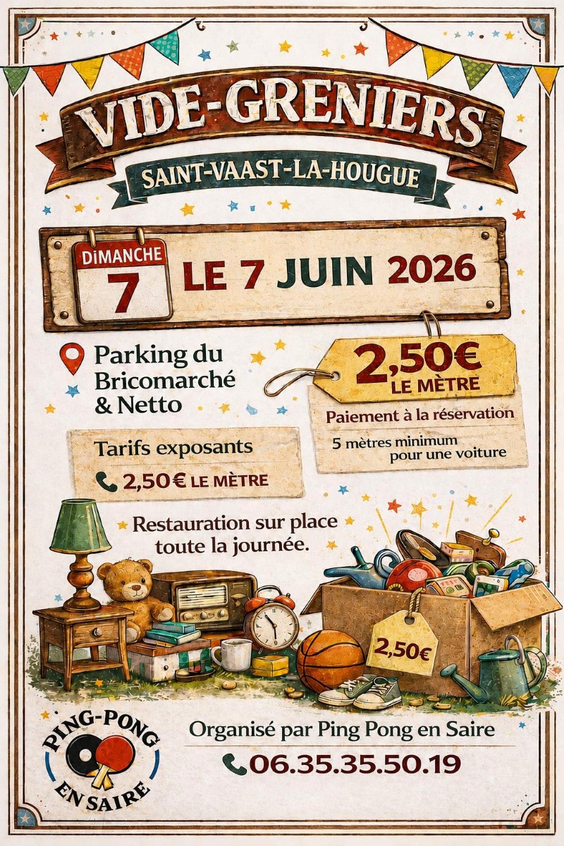 Vide-greniers à Saint-Vaast-La-Hougue 50 Rue des Champs Saint-Vaast-la-Hougue 2026-06-07