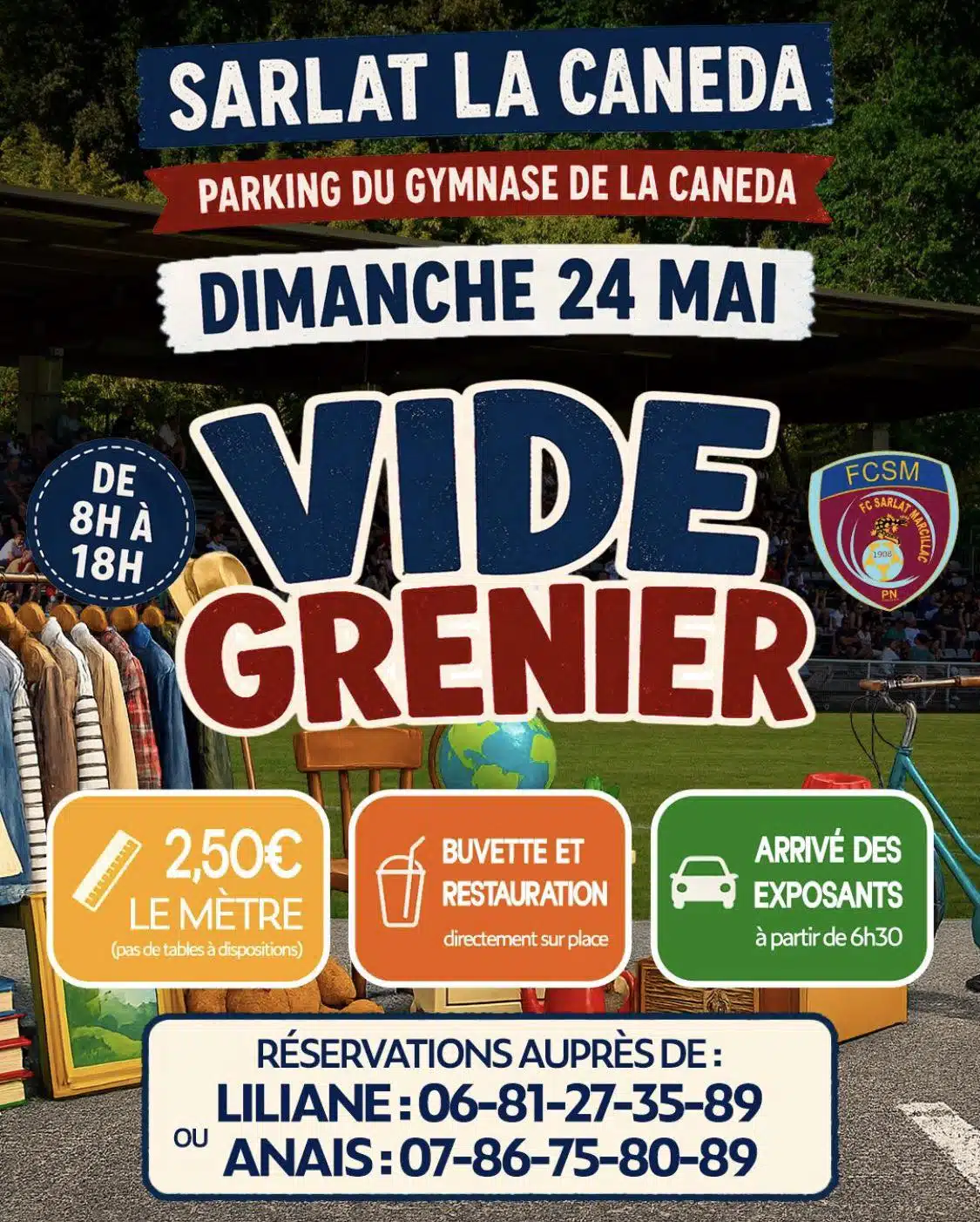 Vide-greniers du FCSM Gymnase de La Canéda Sarlat-la-Canéda 2026-05-24