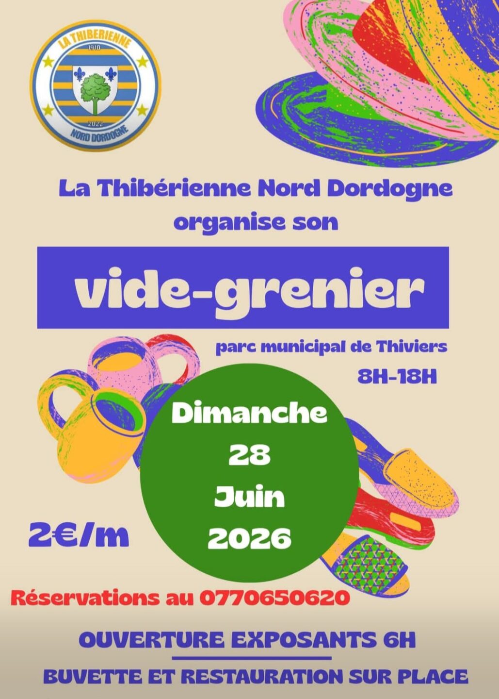 Vide-greniers Parc municipal de Thiviers Nontron 2026-06-28
