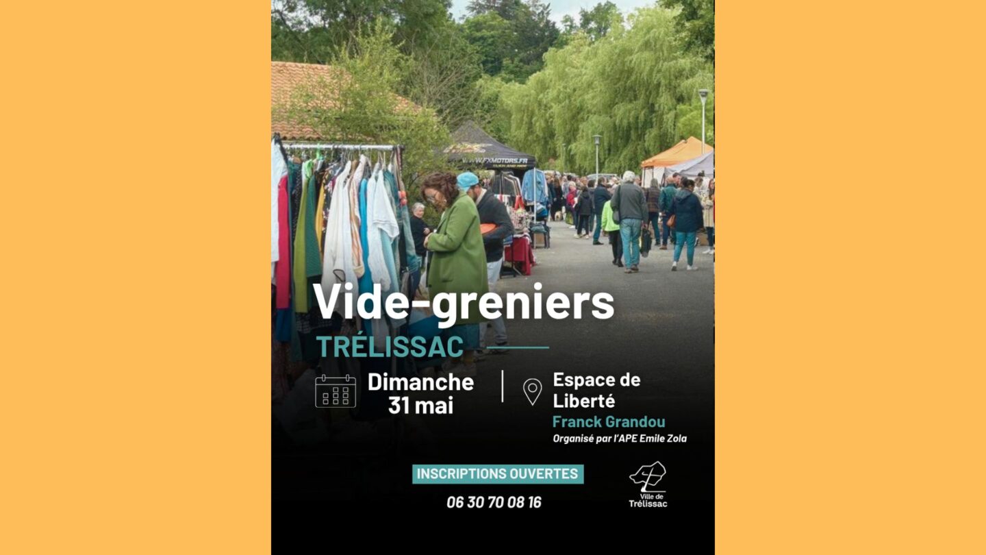 Vide-greniers pour les enfants de l’école Émile Zola Espace de Liberté Franck Grandou Trélissac