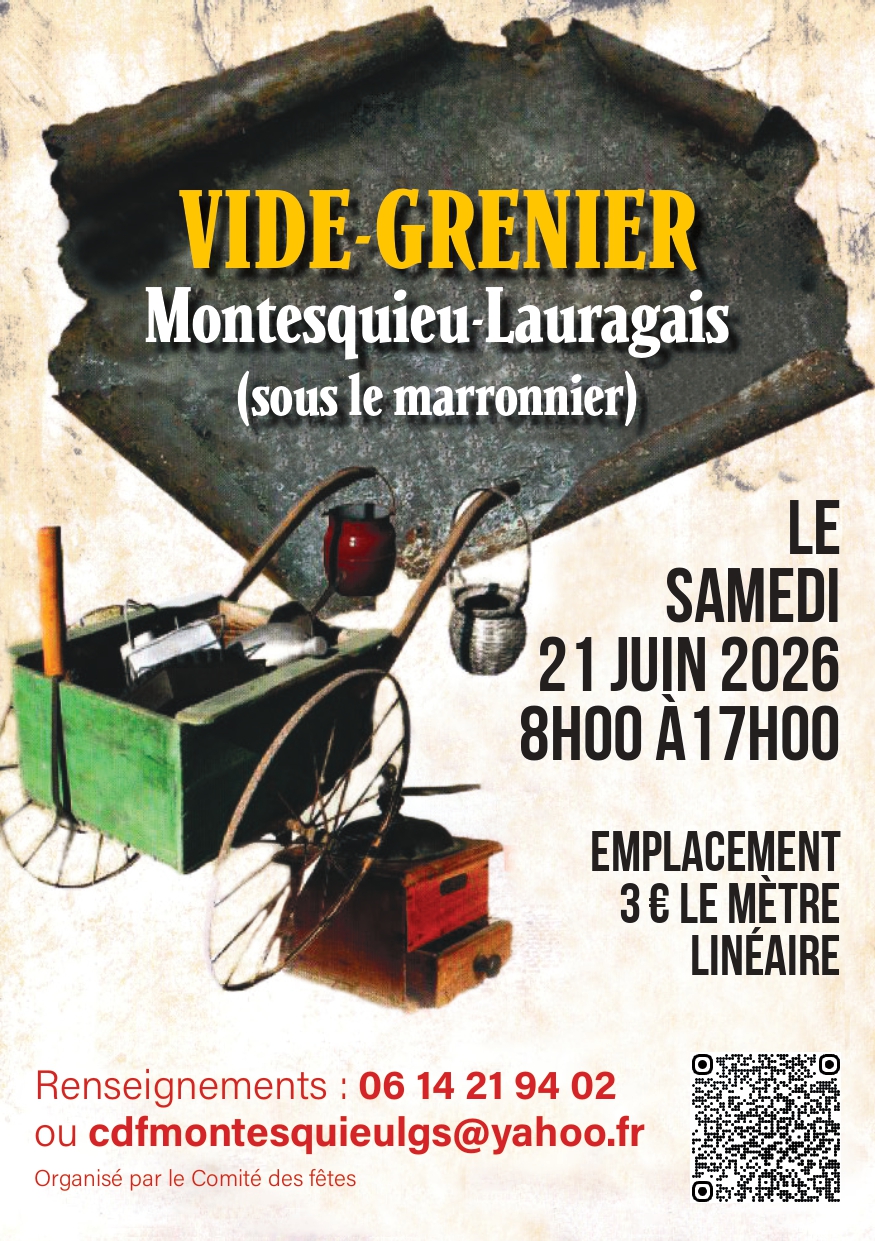 VIDE-GRENIERS SOUS LE MARRONNIER Place de la mairie Montesquieu-Lauragais 2026-06-21