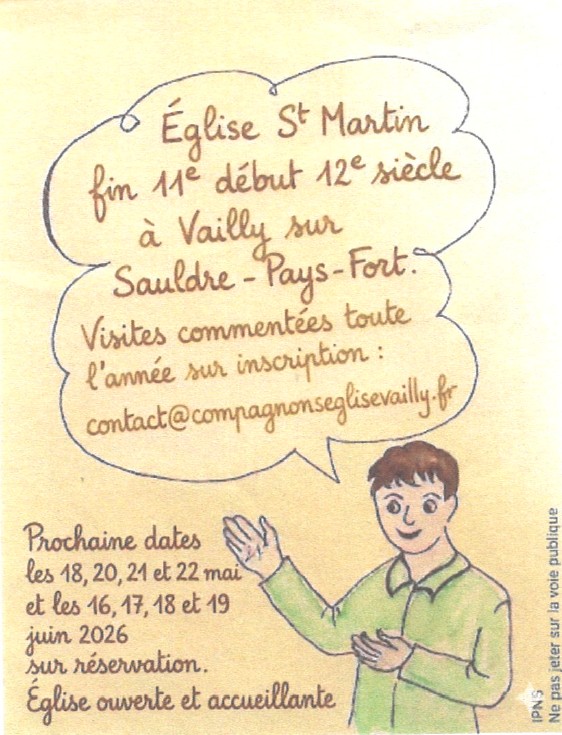 Visite commentée de l'église Saint Martin  Vailly-sur-Sauldre 2026-05-18