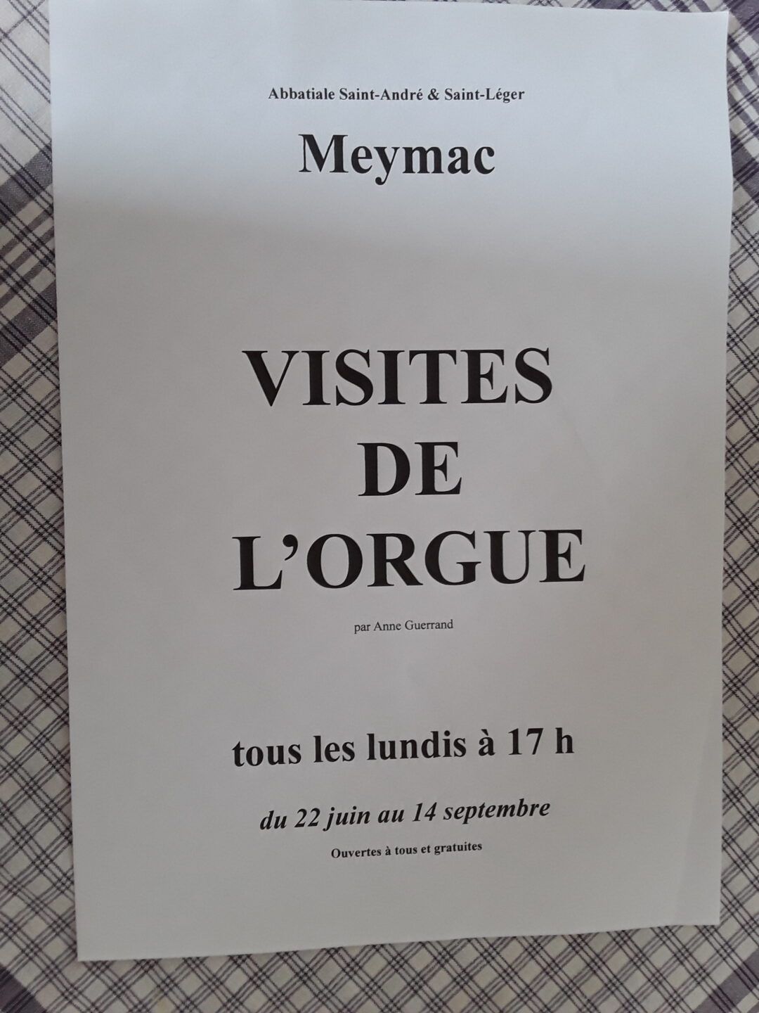 Visite de l&rsquo;orgue  Meymac