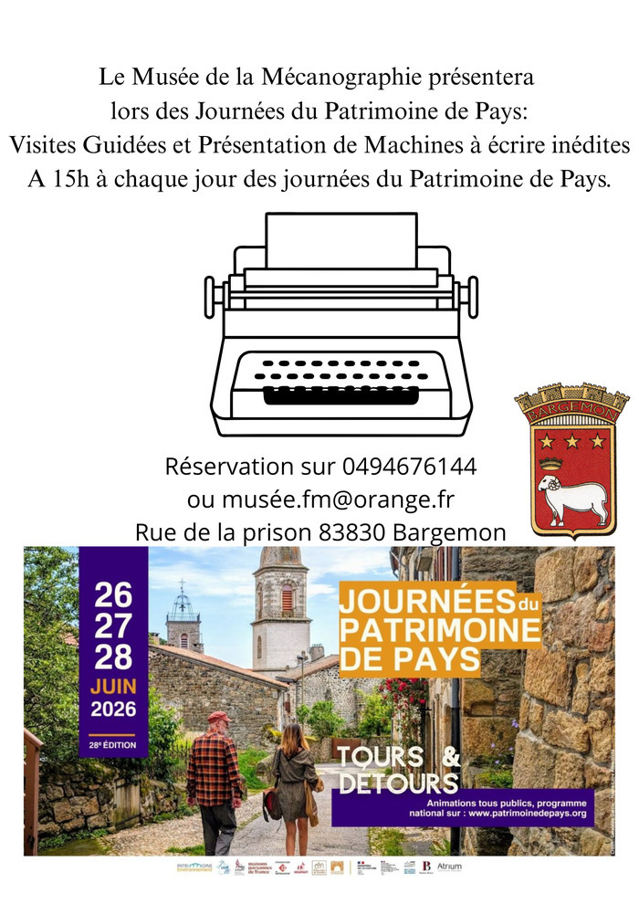 Visite guidée et utilisation exceptionnel des Machines à écrire, Musée de la Mécanographie, Bargemon