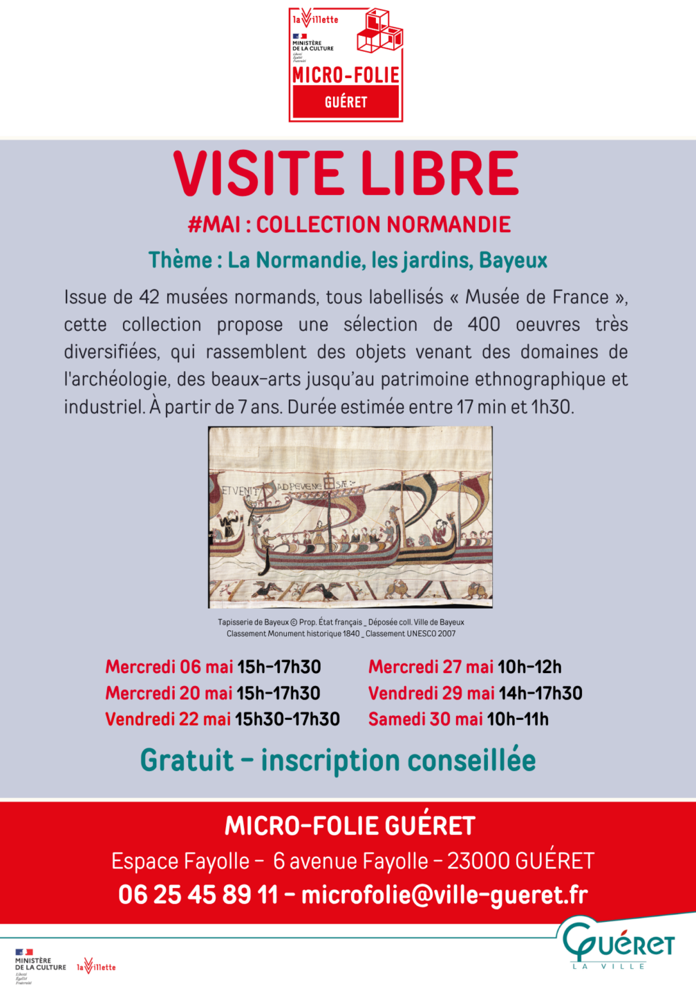 Visite libre collection Normandie Micro-Folie Guéret Espace Fayolle Guéret