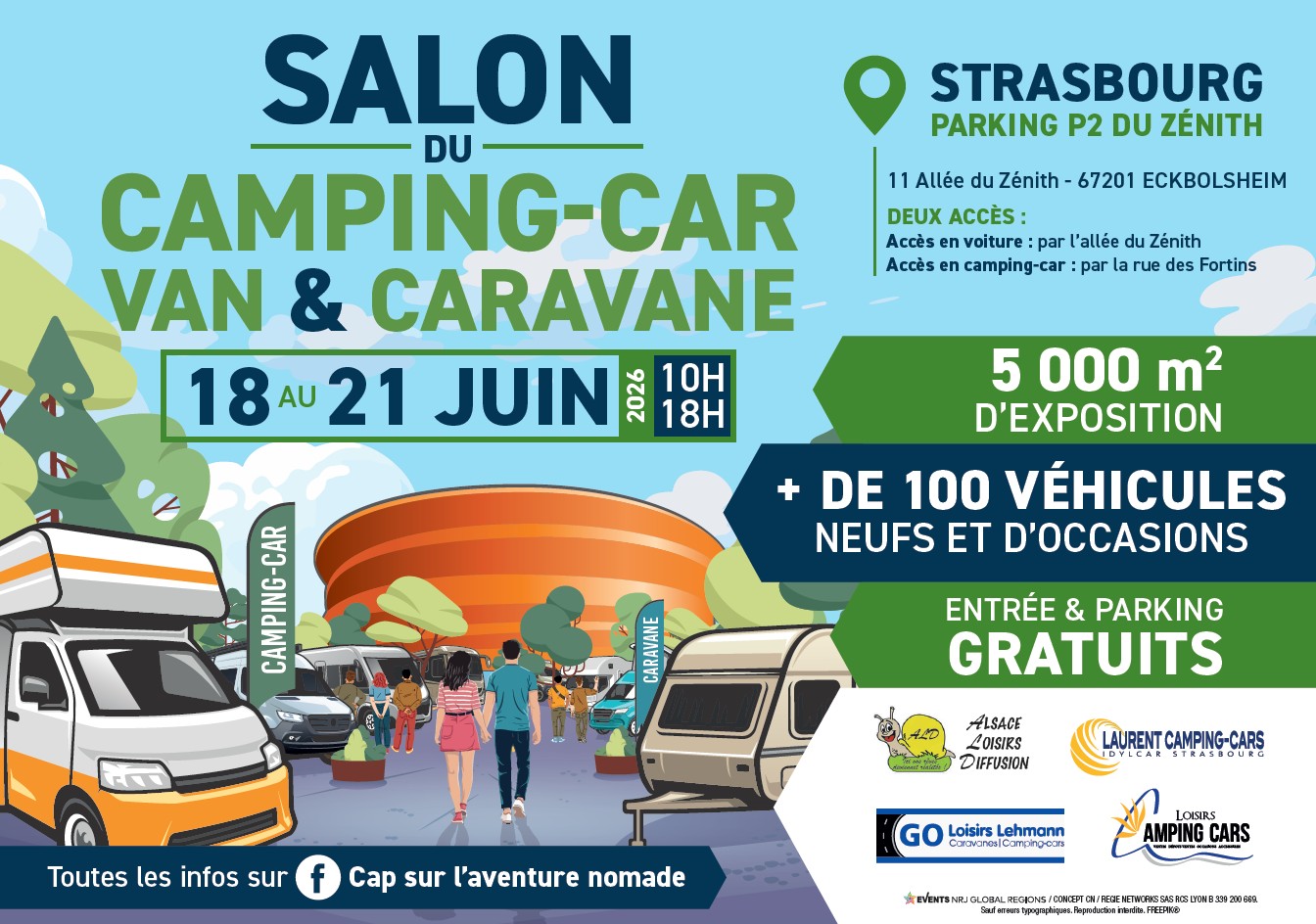 Salon du Camping-Car, Van & Caravane de Strasbourg Zénith de Strasbourg – Parking P2 ECKBOLSHEIM