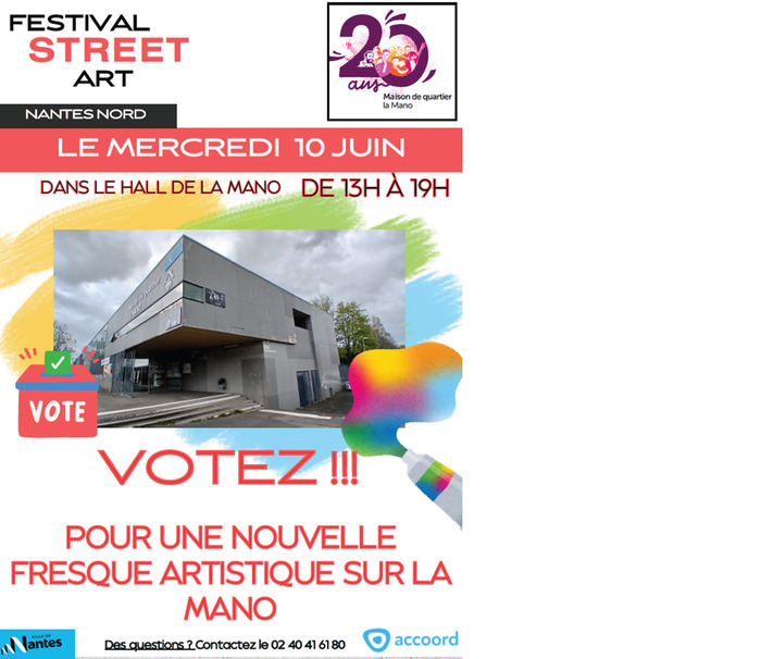 Vote Festival Street Art Fresque Maison de quartier La Mano Maison de quartier La Mano Nantes