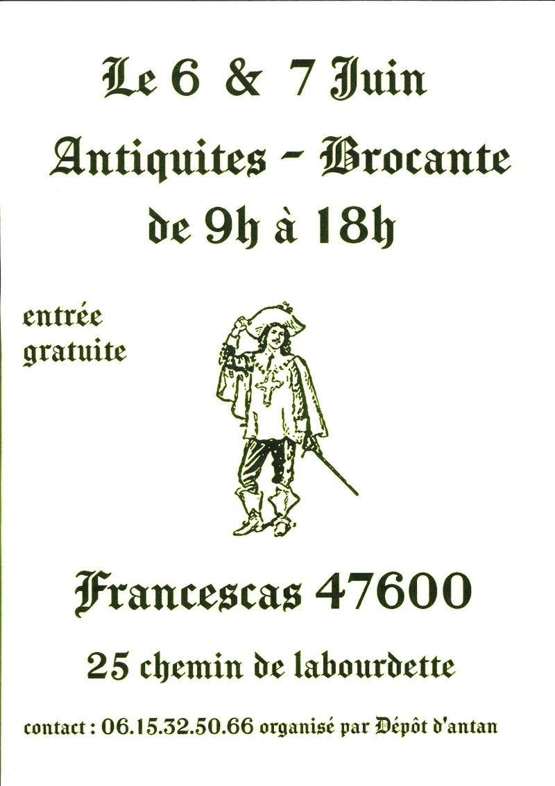 Week-end Antiquités Brocante au Dépôt d'Antan. 25 Chemin de Labourdette Francescas 2026-06-06