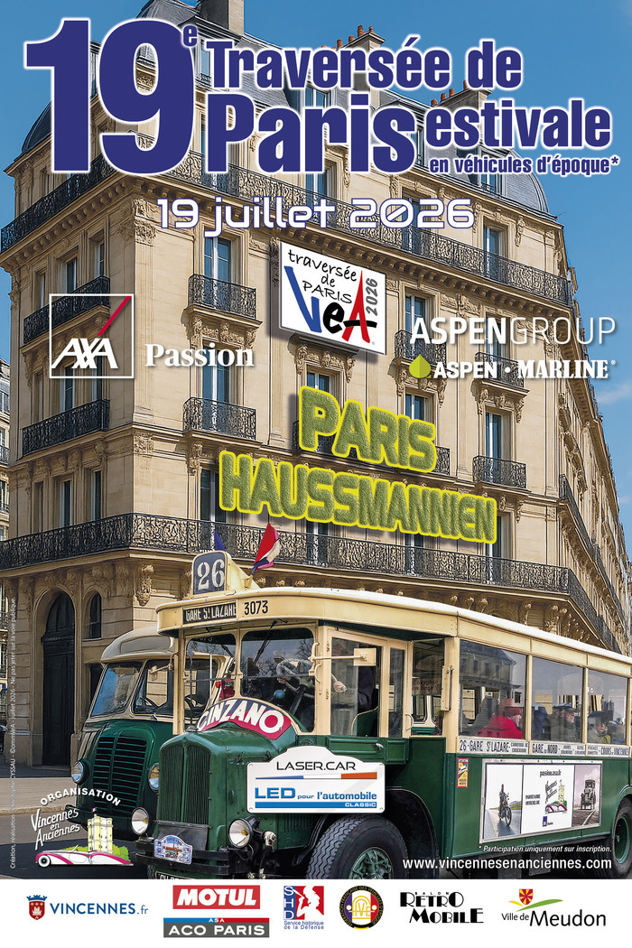 19e Traversée de Paris estivale en véhicules d’époque Parvis Sud du Château de Vincennes Vincennes