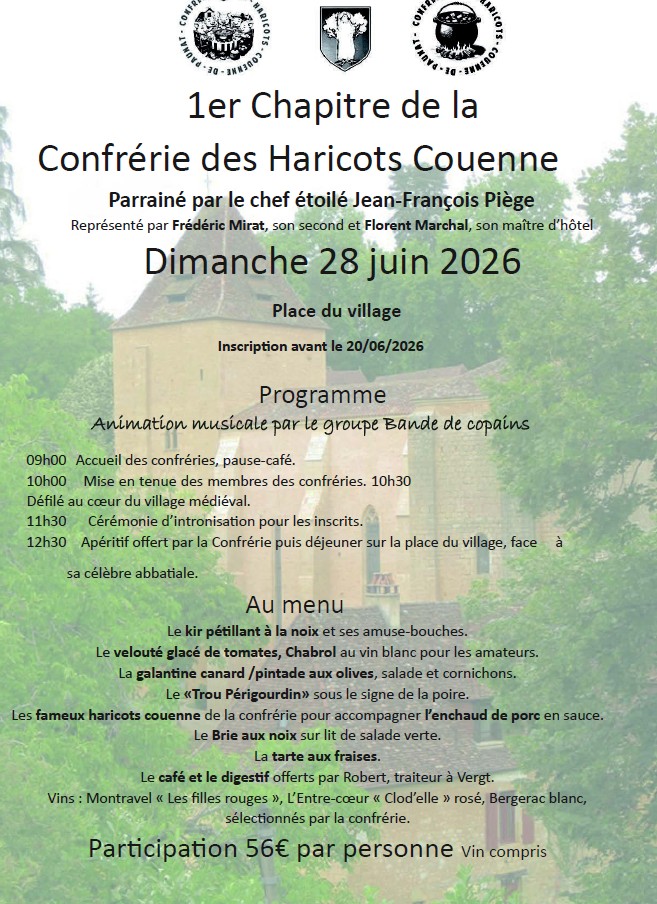 1er chapitre de la Confrérie des Haricots Couenne Paunat