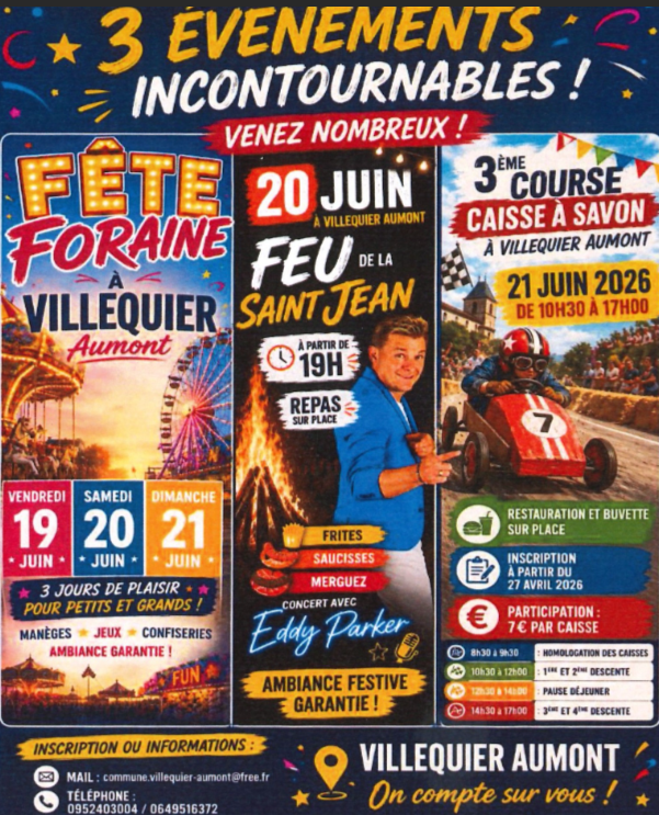 3 événement incontournables Villequier-Aumont