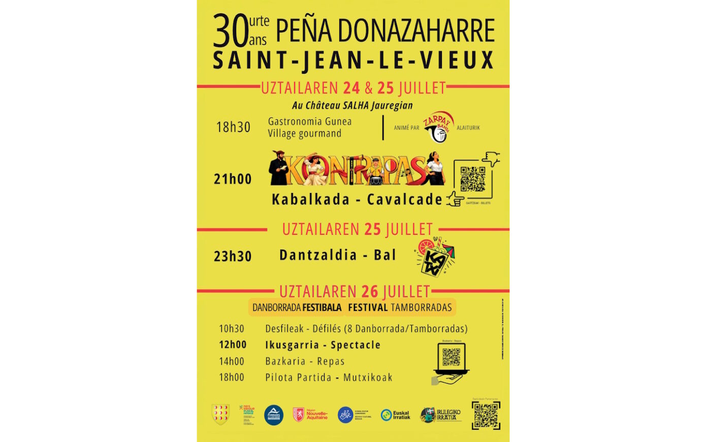 30 ans de la peña Donazaharre festival Tamborradas  Saint-Jean-le-Vieux