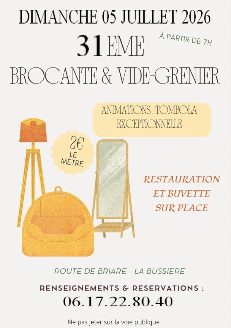 31e brocante et vide-grenier La Bussière