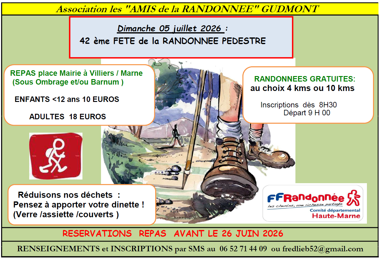 42ème Fête de la Randonnée de Gudmont  Gudmont-Villiers